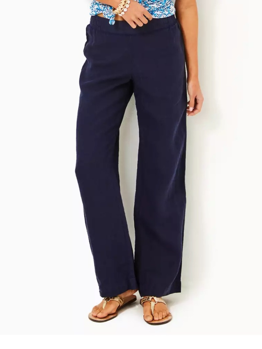 Lilly Pulitzer Deri Palazzo pant Black LG - Picture 2 of 6